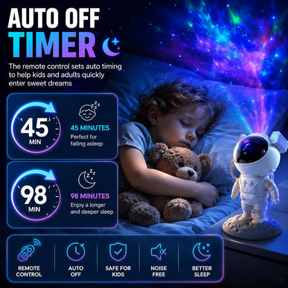 Astronaut Galaxy Projector Night Light – 360° Rotating Nebula Star Projector with Remote Control, Timer & Adjustable Head – Space Lamp for Kids’ Bedroom, Gifts, Gaming Room, Home & Décor
