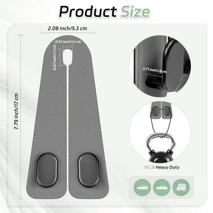 2 Pack Car Seat Headrest Double Hooks Leather Car Back Seat Headrest Hooks for Purses, Bags and Handbags, Car Organization Accessories
